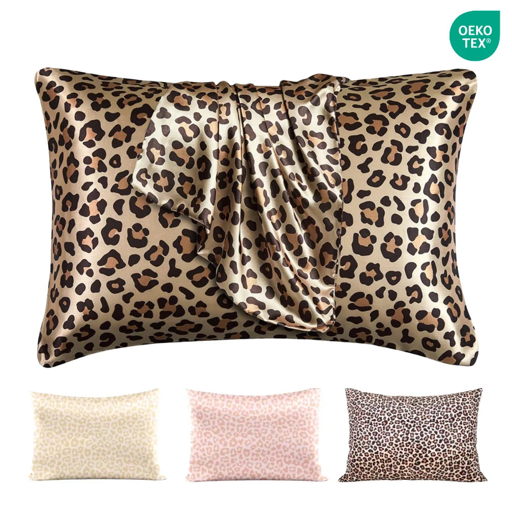 QINGYAN Pillow case for Printing Customized Satin Pillowcases with Leopard or Floral Print Home Use Woven Techniques Custom Logo