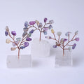 Hot Sale Natural Crystal Christmas Tree Fluorite Tree With Selenite Base Lucky Tree for Positive Energy Feng Shui