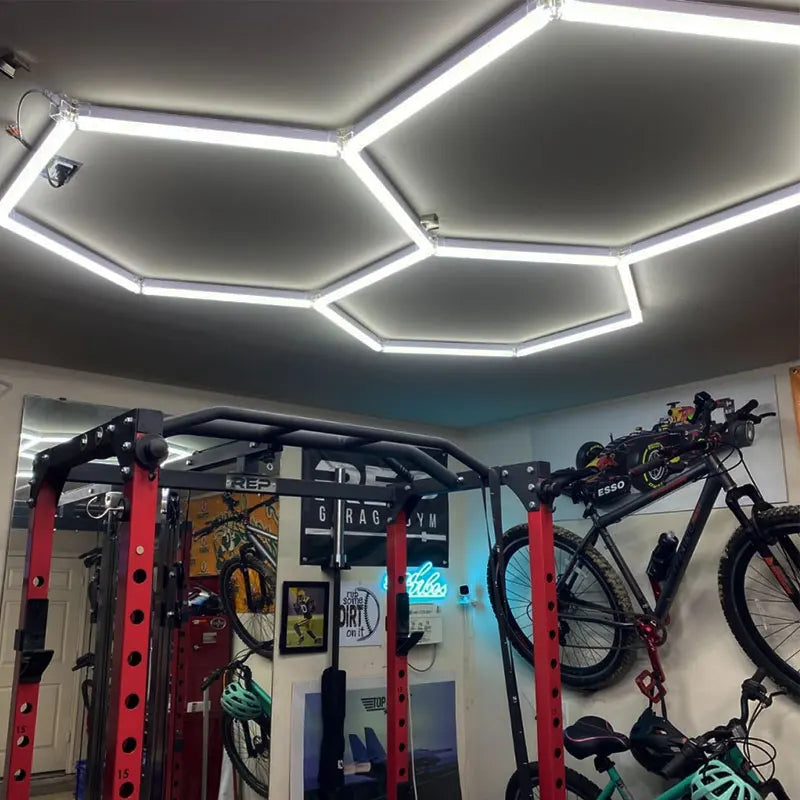 2023 New Style Model Led Hexagon Lights Custom Shapes Garage Workshop Lights Professional Lighting Factory