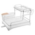 Aluminum Dish Drying Rack Counter Rustproof Dish Storage with Cutlery Holder Removable Drainer Tray