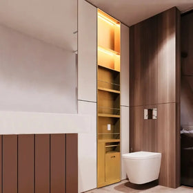 Modern Design Rectangle Waterproof Luxury Shining 8K Gold Rose Gold SUS 304 Stainless Steel Bathroom Accessory Shower Insert