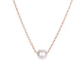 Gold Plated Stainless Steel Chain Necklaces Classical Simple Collar Faux Pearl Necklace