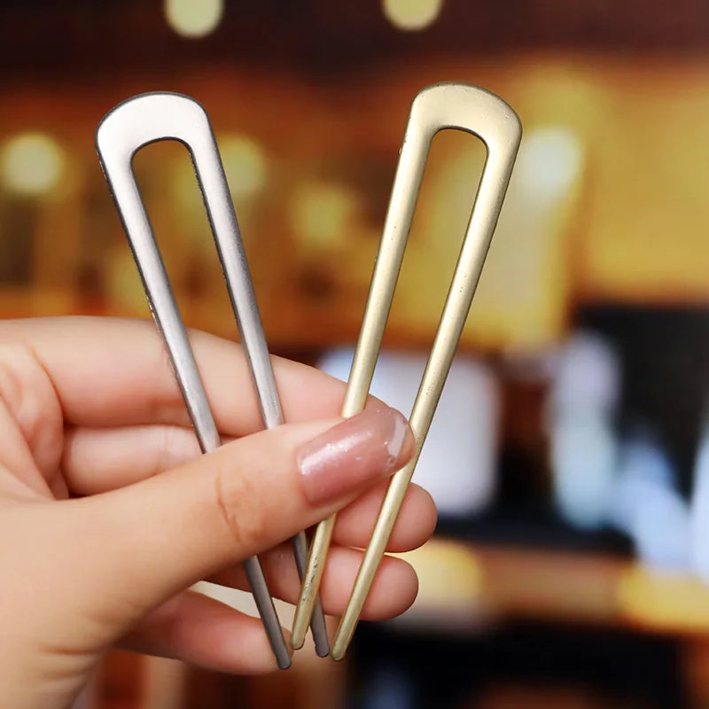 New Fashion Metal Design U Shaped Hair Accessories Nice Gold/sliver Hair Comb Clips for Women and Girls Popular Hairpins