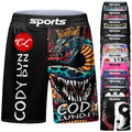 For Cody Lundin Men's MMA BJJ Training Shorts Drawstring Fitness Gym Shorts for Jiu-Jitsu Muay Thai Boxing and Rash Guard