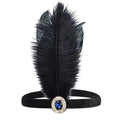 Vintage Women Flapper Headband Great Gatsby Headdress Feather & Cloth Stretchy Bridal Evening Party Costume Dress Accessories