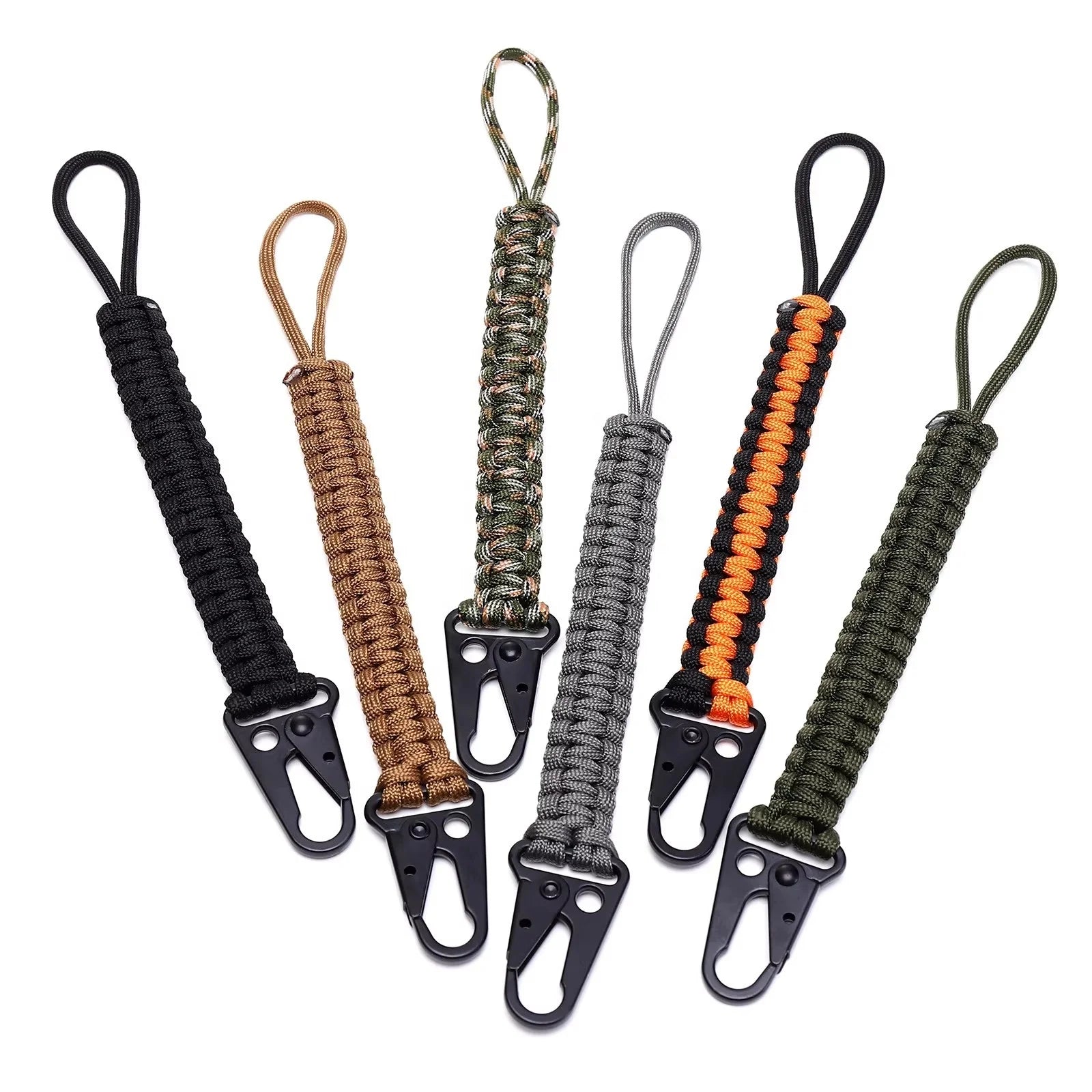 Camping Paracord Keyring Outdoor Parachute Cord Keychain for Hiking