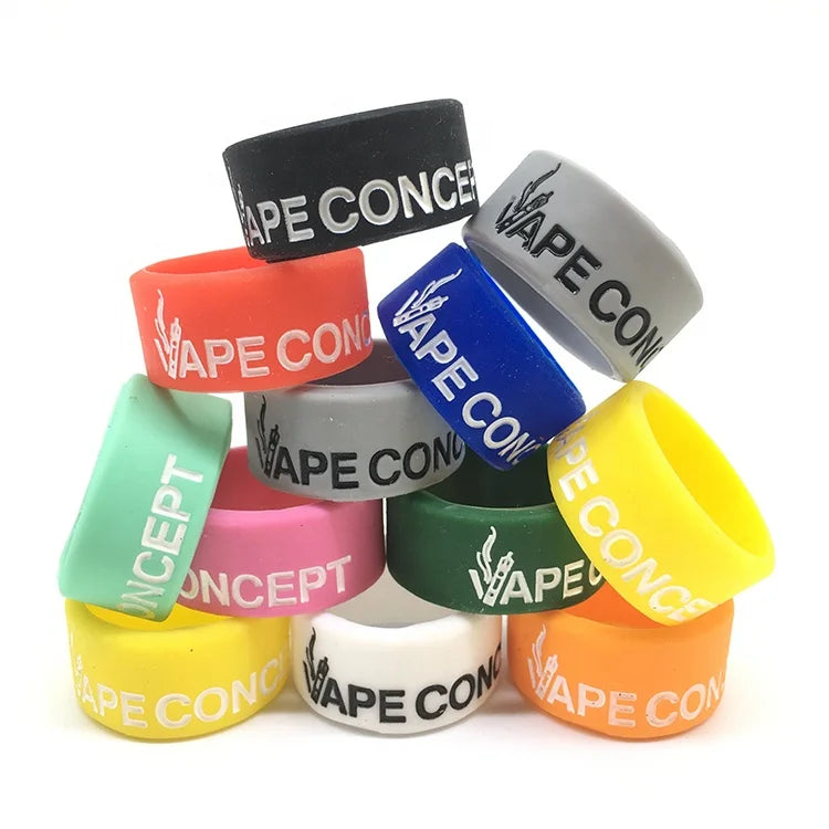 Fashion Fancy Cheap Custom Printed Logo 100% Food Grade Silicone Rubber Finger Ring Custom Pantone Color Eco-Friendly Design