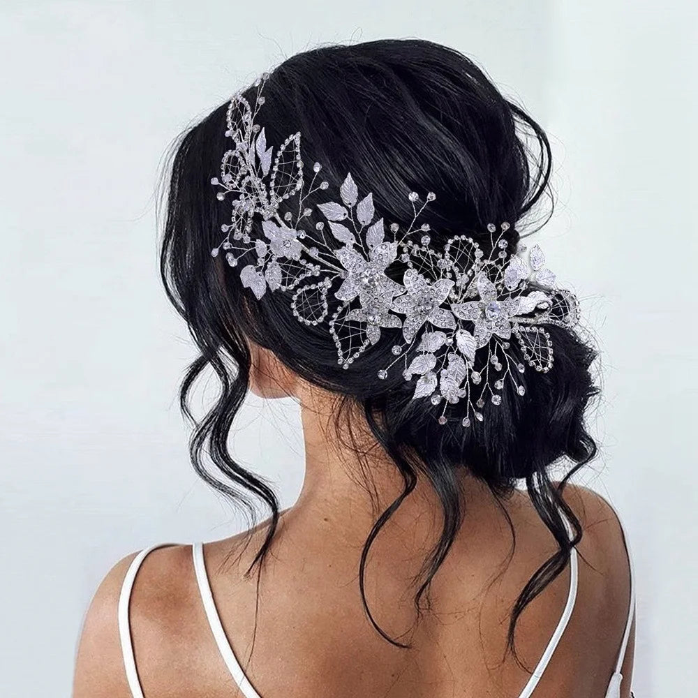 Bridal Hair Jewelry Wedding Headband Rhinestones Bride Crystal Headpiece Headdress Hair Vine Comb Piece Bridal Hair Accessories