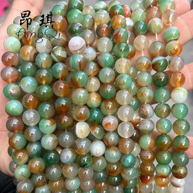 Wholesale 4/6/8/10/12mm Natural Agate Stone Round Smooth Dyed Peacock Agate Beads for Bracelet Making