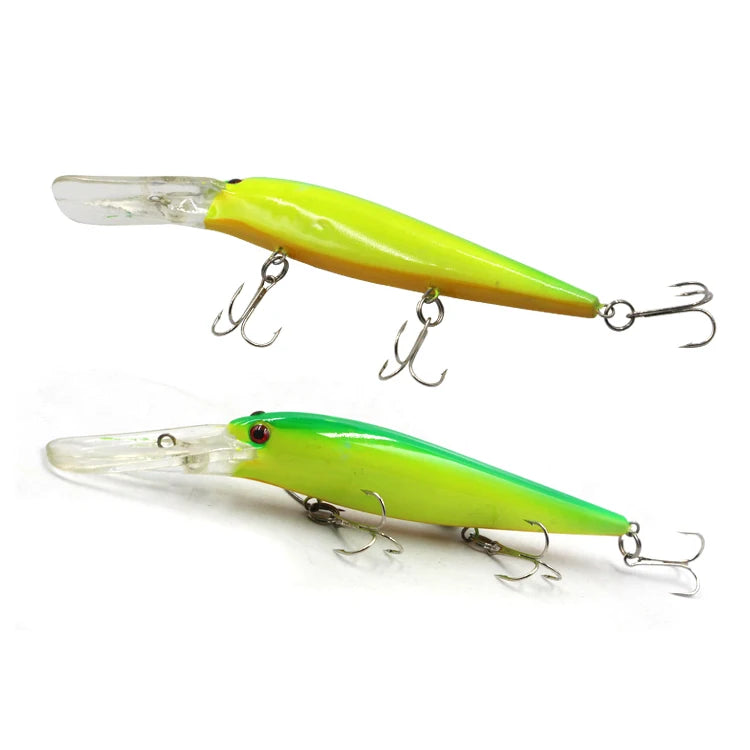 Selco Hard Plastic Minnow Swim Bait Deep Diving Sea Fishing Lure for Ocean Boat River Stream Fishing