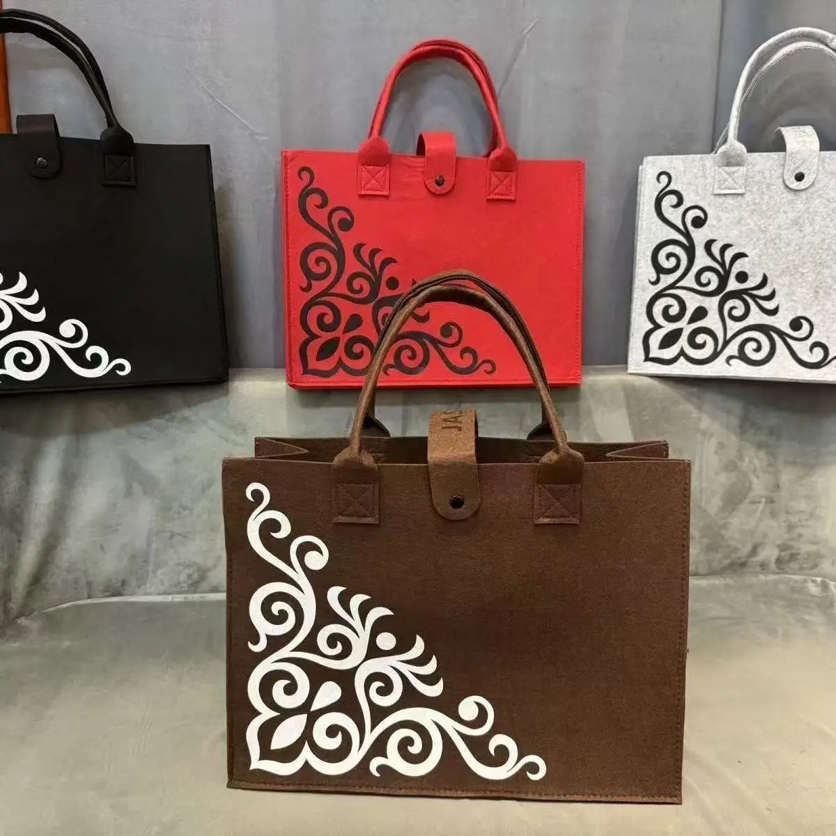 MU Big Felt Bag Lucky Handbag Grocery Shop Premium Offical Mommy Using Reusable Shopping Gift Felt Tote Bag