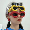 Women's Y2K Sunglasses Unique Yellow Blue Gradient Lip Design Punk Hip Hop Shades Orange White Vintage Candy PC Material