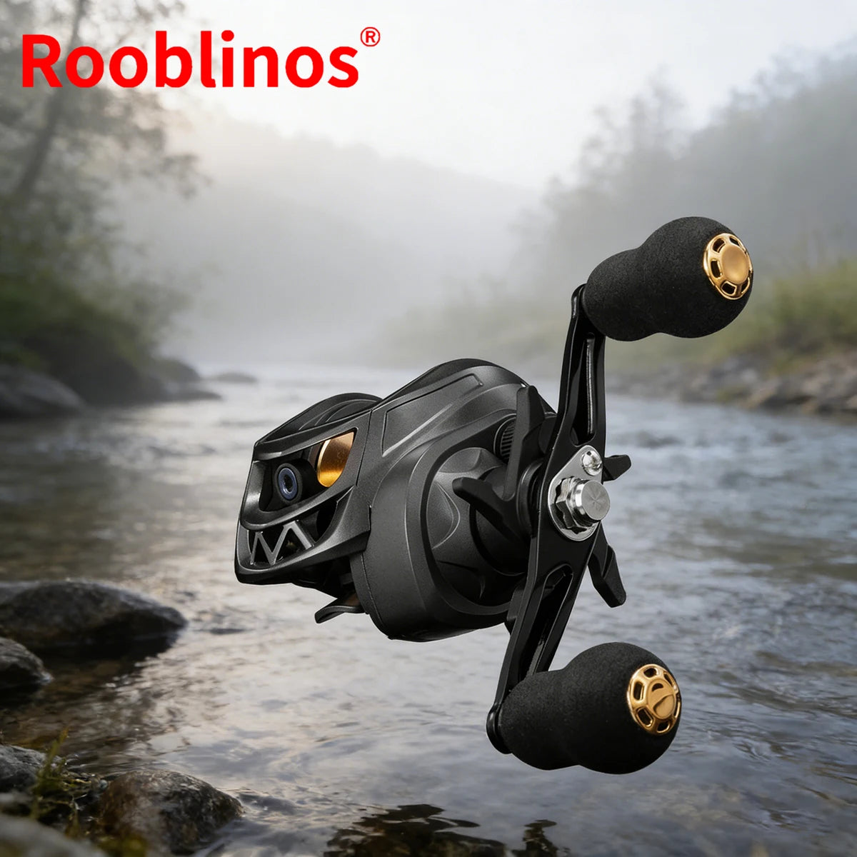[Germany Stock] Rooblinos AK Waterdrop Left Hand Baitcasting Reel 7.2:1 Gear Ratio Aluminum Alloy