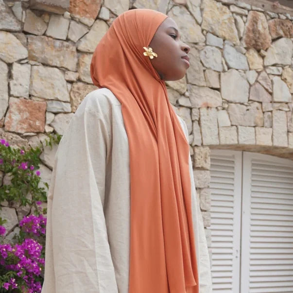 Wholesale High Quality Elasticity Solid Color Jersey Cotton Hijab With Rhinestone