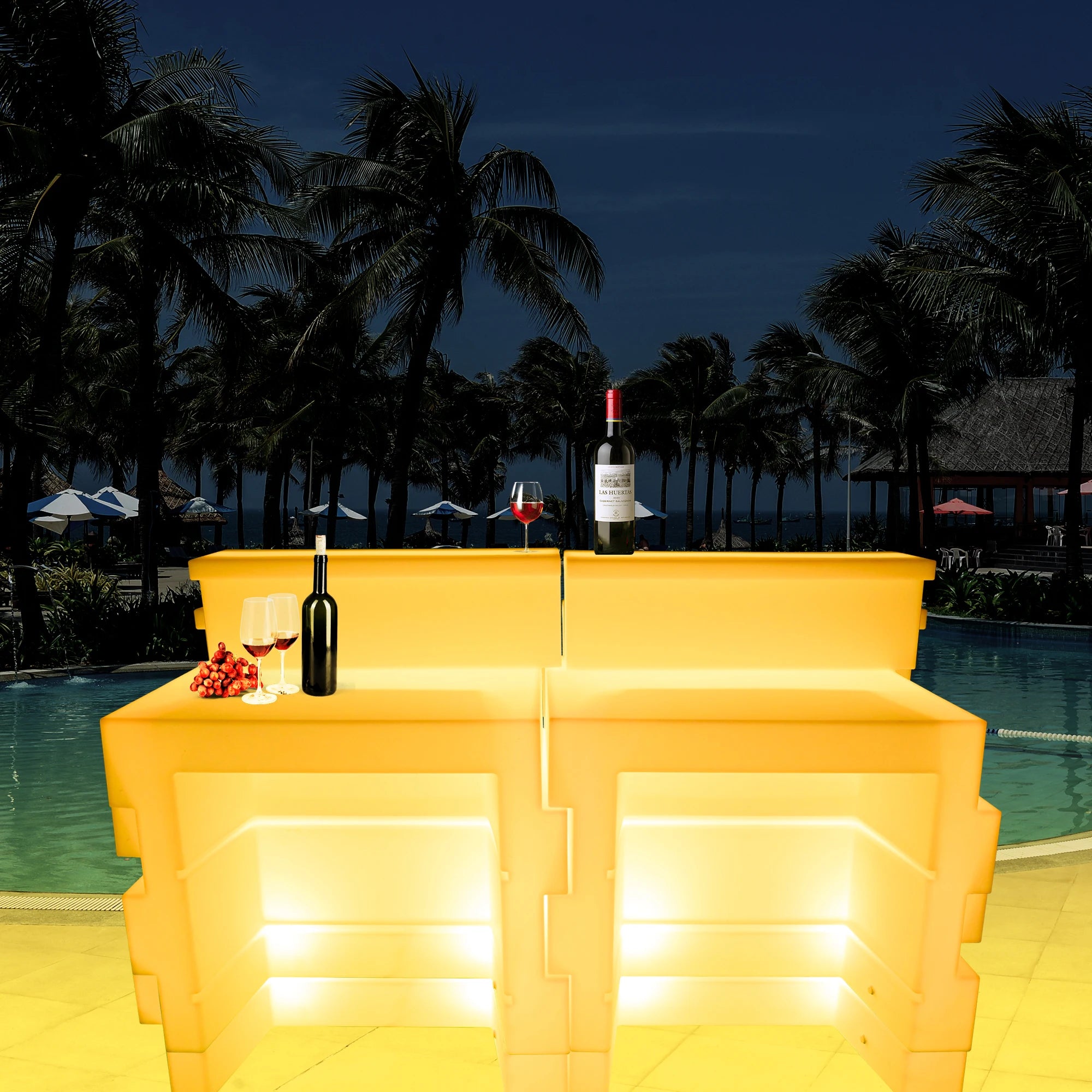 LED Glowing Corner Restaurant Bar Counter Customized Coffee Shop Interior Design Bar Counter for Home