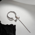 Icebela Fashion Jewelry 925 Sterling Silver Korean Version of Niche Design Texture Baroque Pearl Adjustable Chain Ring