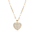 Vintage Women Jewelry 18K Gold Plated Stainless Steel Heart Shaped Pearl Pendant Necklace