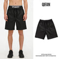 Custom Drawstring Faux PU Sweat Black Leather Shorts for Men