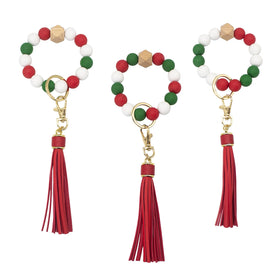 Christmas Silicone Focal Beads Bracelet Tassel Keychain Gift & Wedding Unisex Jewelry Making DIY Craft Ornament Supplies