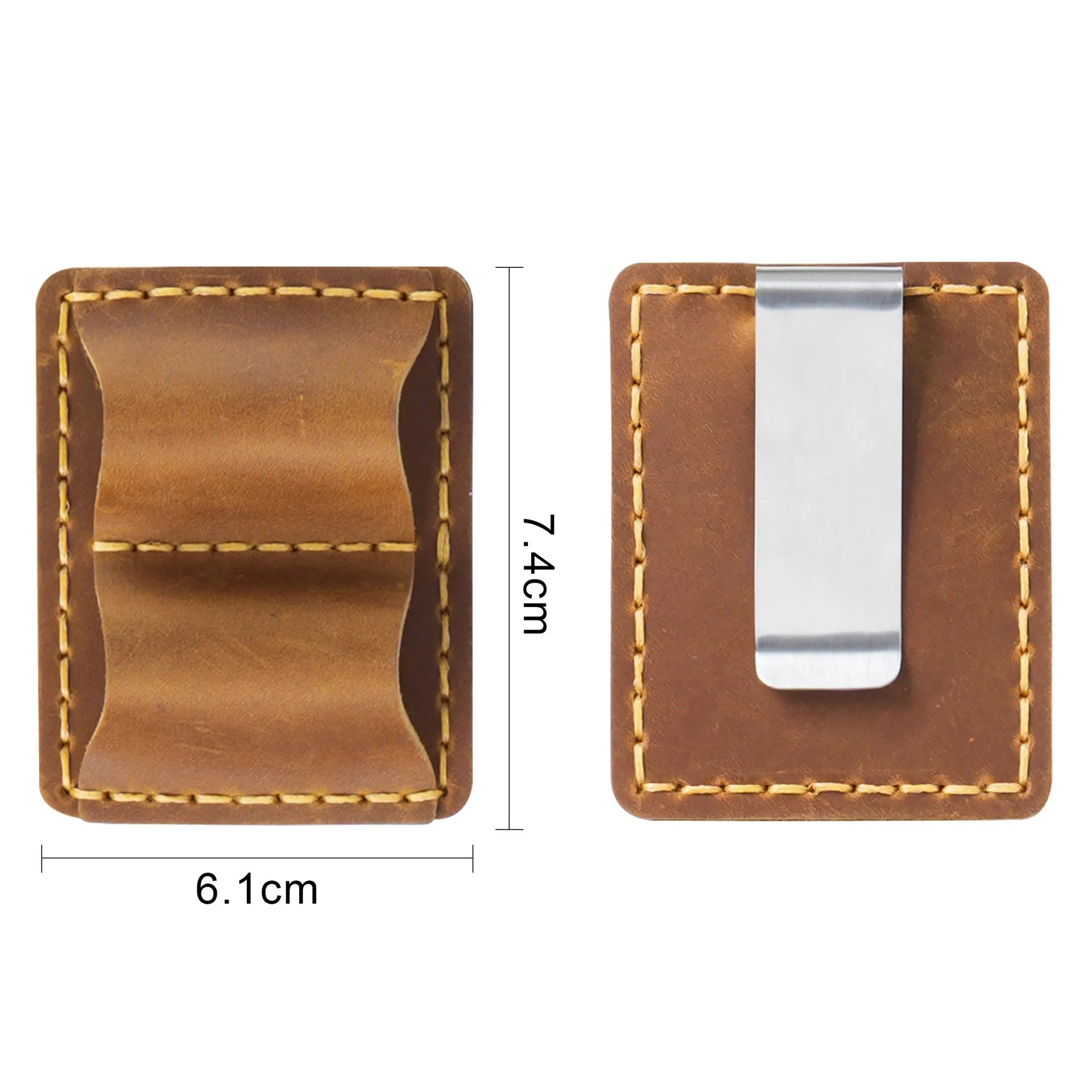 Retro Top-grain Cowhide Handcrafted Leather TN Traveler Pen Insert Stainless Steel Pen case Double Pen Holder