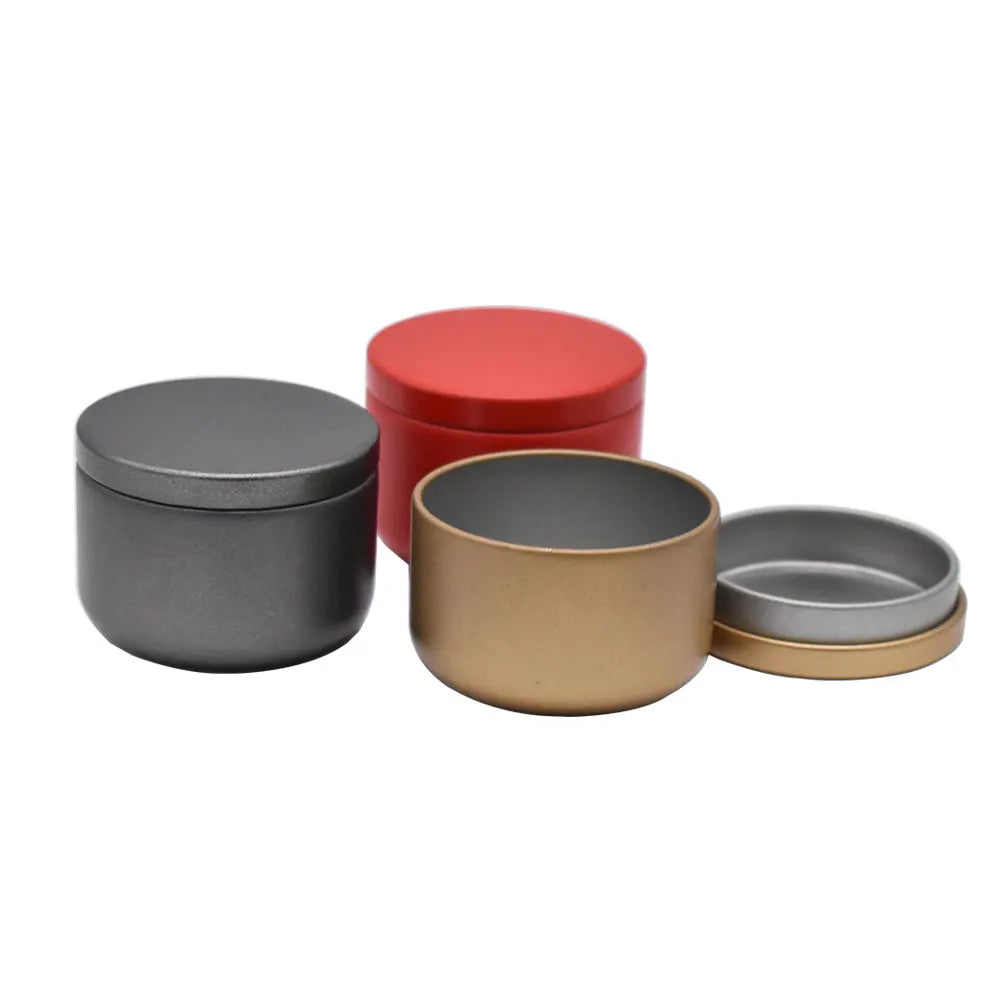 Mini Round Black Green Tea Storage Metal Tins Containers Can