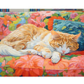 Full Round 5d Diy Diamond Painting Sleep Cat Animals Embroidery Cross Stitch Home Decor Gift 30x40cm/12x16inch Without Frame