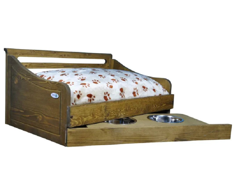 Hot Selling Solid Pattern Wooden Pet Bed and Feeder Supplies in Carton Packing