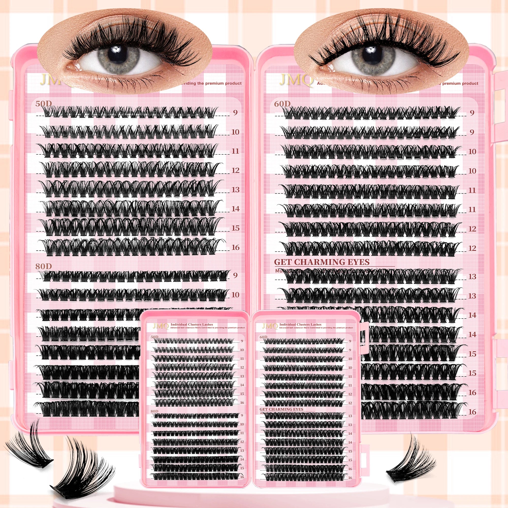 Abonnie D Curl Private Label Cluster Lash Wholesale Diy Eyelash Extension Kit Custom Logo Segment Fluffy Mink Lash Clusters Book