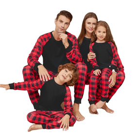 Christmas Fashion Print Family Sleepwear Pajamas Set Elastic Waist Closure Thermal for Summer and Spring for Parents and Kids