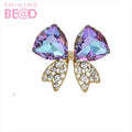 Hot-selling Product Classics Women Crystal Bowknot Brooch Shirt Dress Bow Tie Rhinestone Pins for Wedding Party Gift