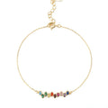 Wholesale Zircon rainbow Bracelet 925 Sterling Silver Color Zirconia Bohemian Bracelet Gold Plated CZ Bracelets for Girls