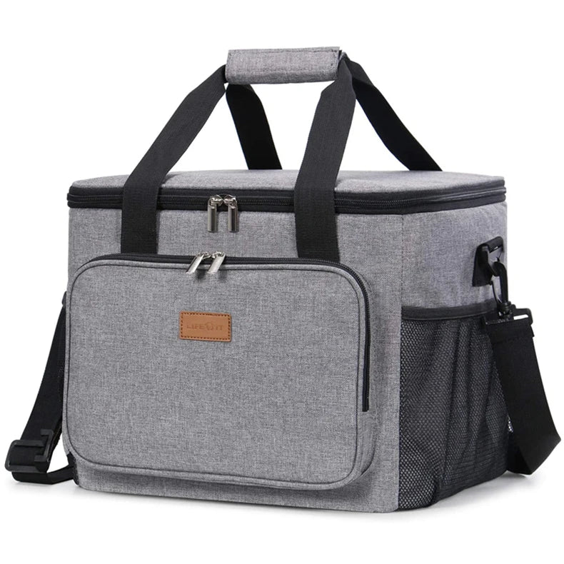 Luxury Insulated Cooler Lunch Box Leakproof Lunch Tote Bag Solar Panel Large Capacity Work Travel School Office Picnic