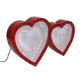 Red Mirror With Two Hearts Led Magic Make up Mirror Photo Frame 3d Mirror Photo Frame