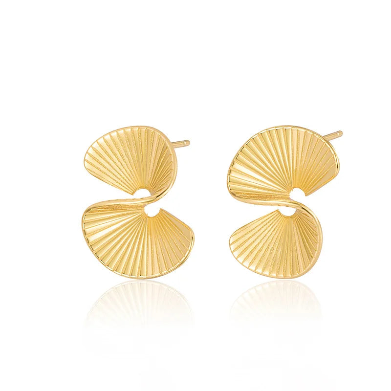 Fashion Silver Jewelry Women Niche Designs Curved Irregular Geometric 925 Sterling Silver Stud Earrings Piercing Jewelry