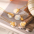 Beach Ocean Style Titanium Steel Pendant Necklace Stainless Steel 18K Gold Starfish Conch Shell Necklace Female