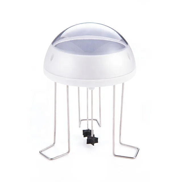 Mini Water Wiggler Agitator for Bird Bath with Clear Transparent Cover White Solar Powered  Wiggler Agitator with Battery Backup