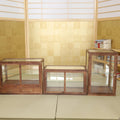 Hinoki or Walnut Wood Craft Small Cabinet