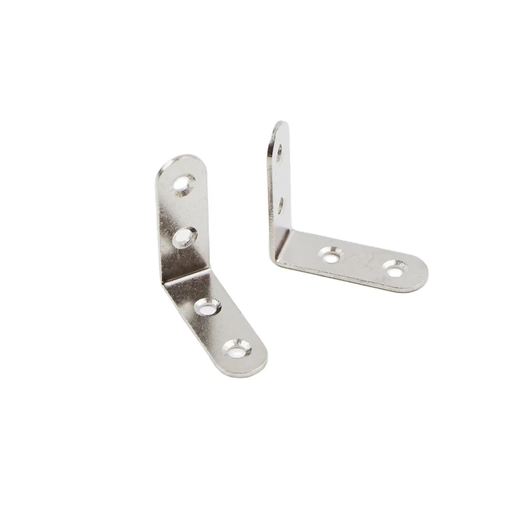 Furniture Hardware L Shape Steel Flat Angle Bracket Iron Metal Cabinet Frame Corner Bracket Fastener Steel Flat Angle Bracket