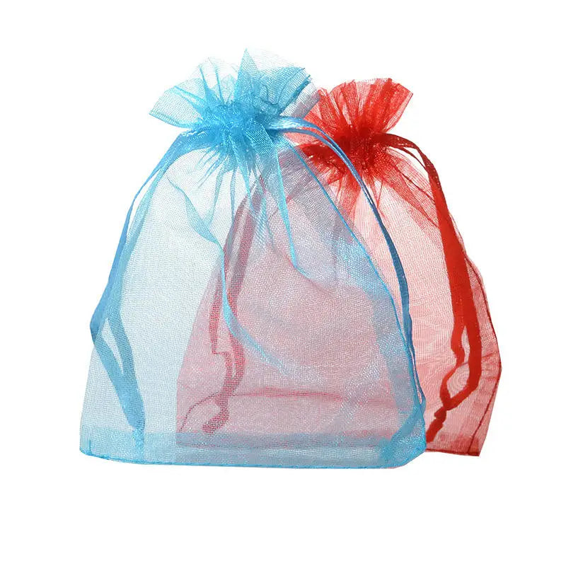 Hot Sale 100% Organza Drawstring Pouch 100 Pcs One Lot Mini 11*16Cm Colorful Bag Factory Direct Popular Coffee Candy Print