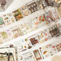 1Roll PET Tape Autumn South Wind Series Retro Literary Style Material Handbook DIY Landscape Collage