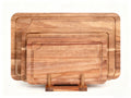 Walnut  Wooden Cutting Boards for Kitchen Wood Cutting Board Set with Juice Groove Chopping Boards Set of 3