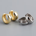Fashion 925 Sterling Silver Classic Heavy Chic Big Round Punk Chunky with 18k Gold-plated Hoop Earrings for Women Jewelry MegaBDM