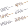 Handmade Luxury Custom Word Hair Clip Bobby Pins Sparkly Gold Barrettes with Rhinestones Alloy Headwear Accessories