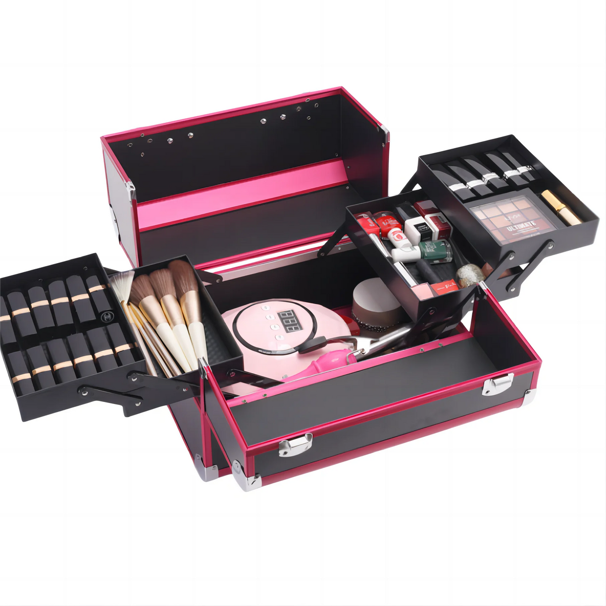 High Quality Soft Beauty Artist Rolling Trolley Cosmetic Bags Cases Travel Toiletry MegaBDM