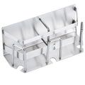 Stainless Steel Modern Durable Corner Dual Tier Chrome Finish Bathroom Toothbrush Cup Storage Rack Wall Mount Holder for Home