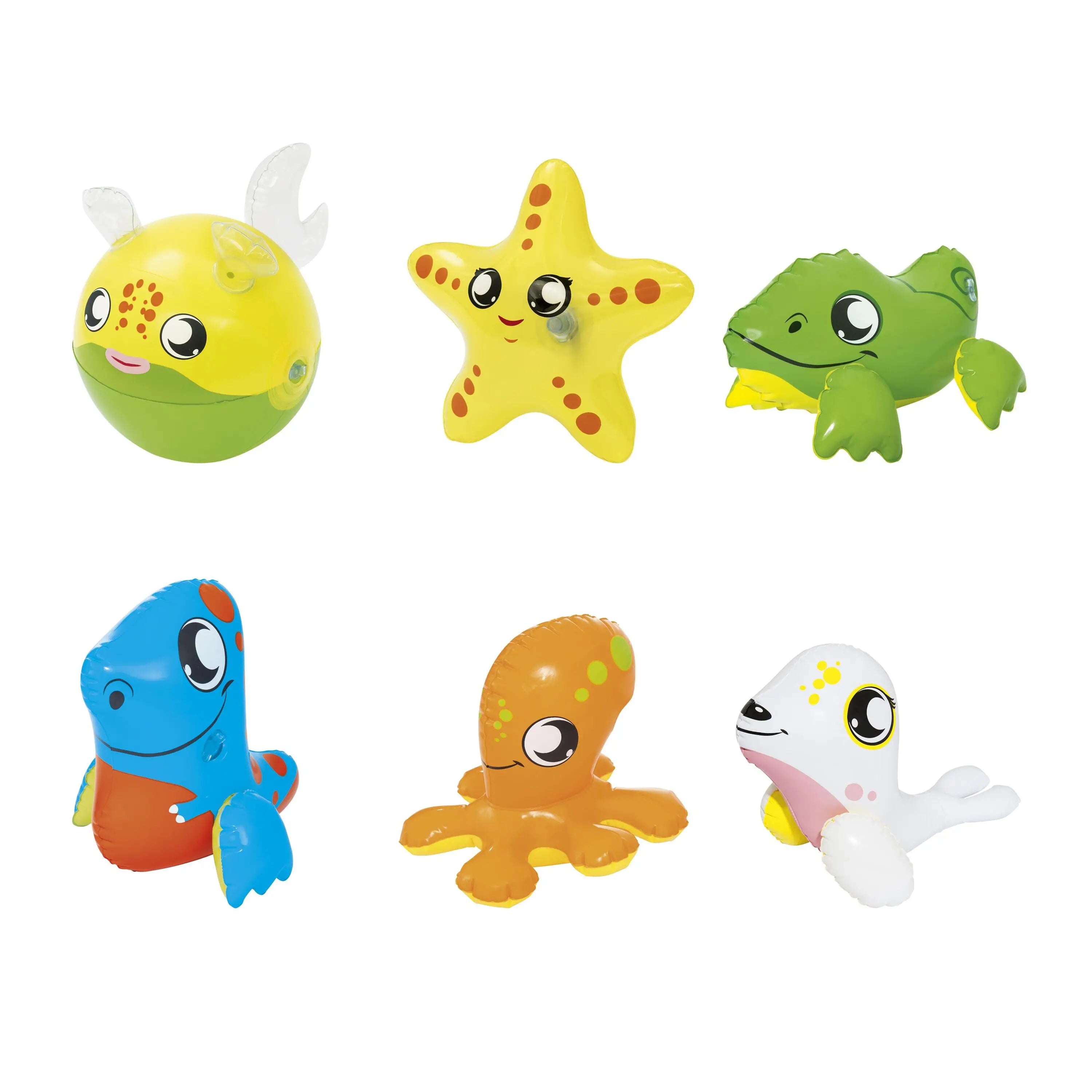 Bestway 34030 Unisex Indoor Toy New Design Inflatable Animal Bath Toys for Babies Made of Durable Plastic