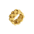 Unique Titanium Steel Chain Ring Retro Fashion Versatile Trendy Index Finger Hip Hop Disco Strap Ring PVD Gold Plating Shell