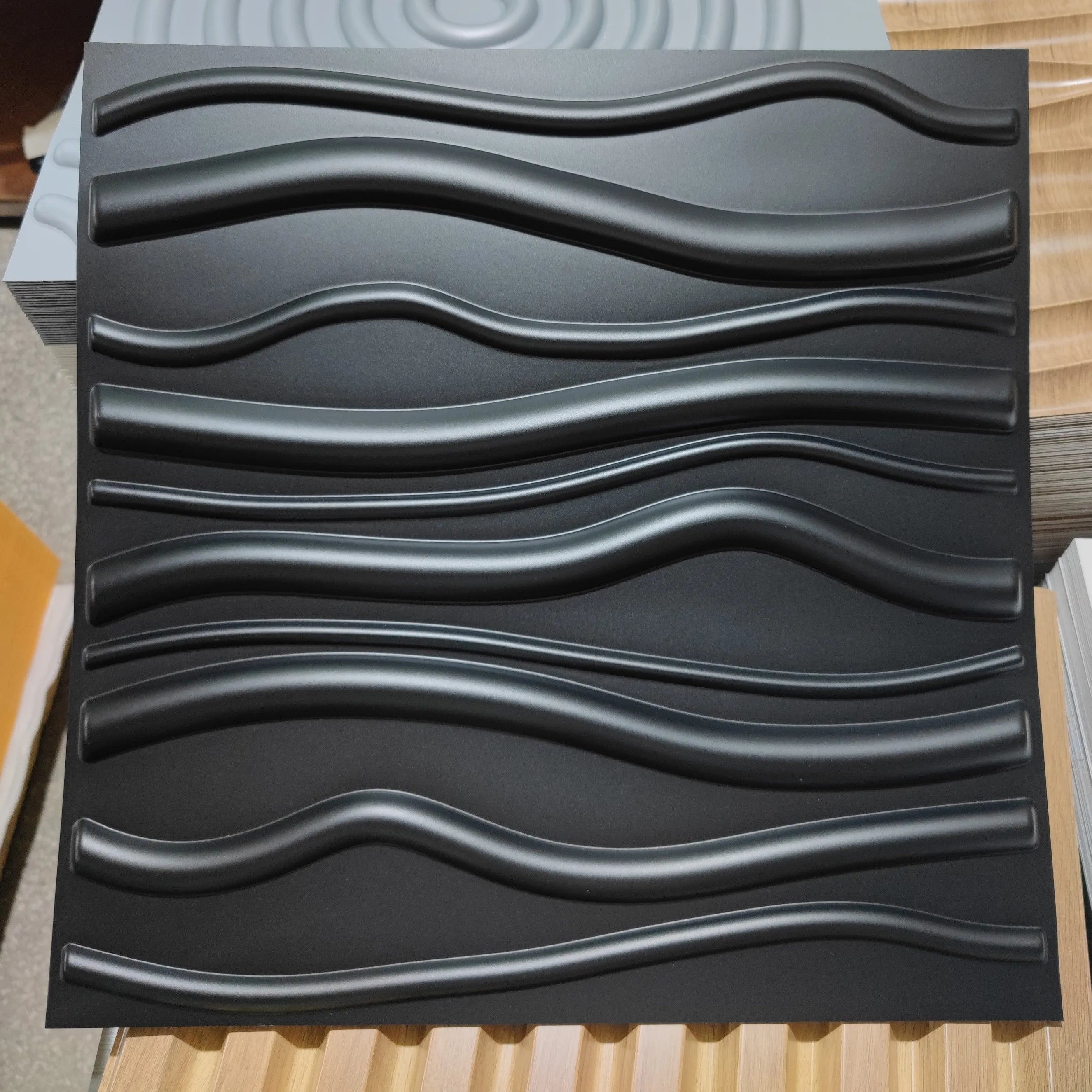 ZJ Best Quality Popular New Modern Design Washable White Wave PVC 3D Wall Panels 50x50cm Outdoor Household
