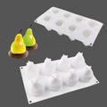 D5079 8 grid 3D pear manual Mousse cake ice cream Pudding Pastries candy jelly Chocolates baking Resin Mold Silicone 3D Mould