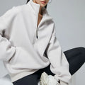Wholesale Custom Manufacturer Hoodie Femmes Sweatshirts Plain 1/4 Zip Sweater French Terry Zip Ups Hoodies Sweater for Women